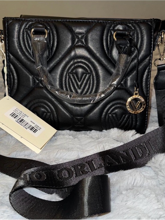 Valentino Orlandi Handbags - Valentino Orlandi  Black Quilted Mini Satchel with Gold Hardware